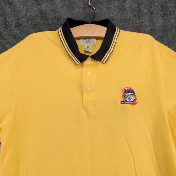 NCAA Men's 2000 Final Four Indianapolis Polo Shirt Yellow Medium Vintage Logo - Picture 3 of 15